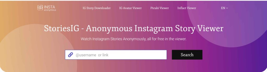 StoriesIG main page