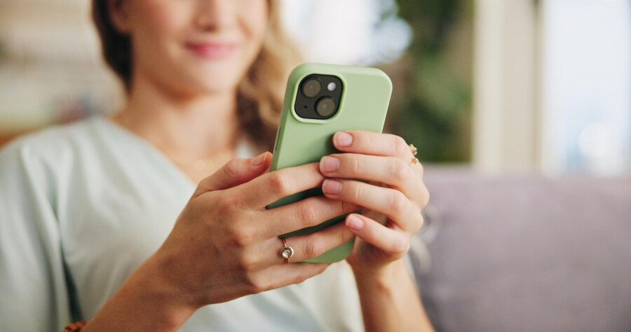 Young woman holding a phone